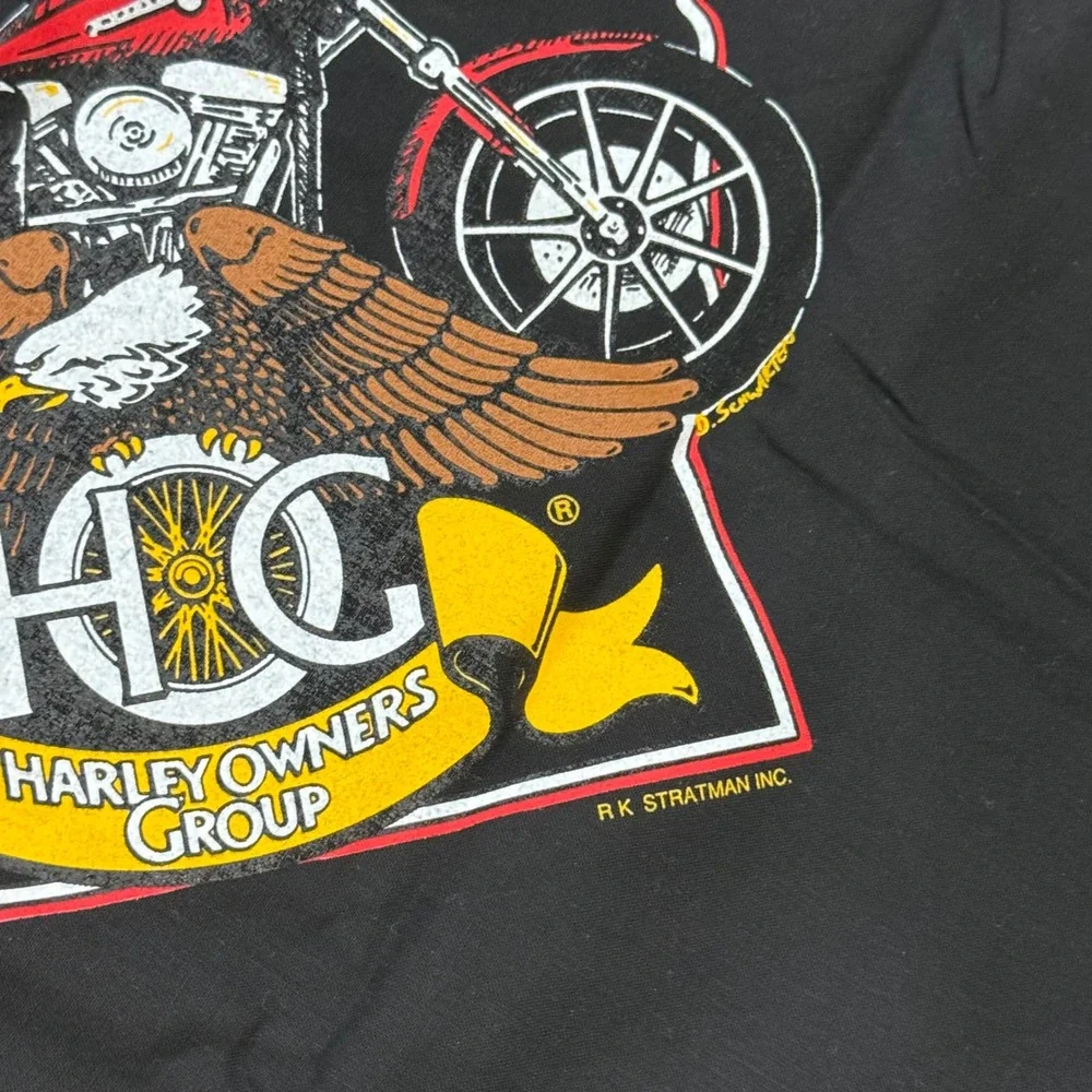 VTG 90s Harley Davidson Wisconsin State Rally Bandana HOG Badger Motorcycle